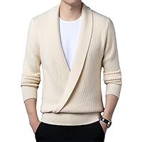 Men Korean Style Deep V Neck Lapel for Autumn Clothing Solid Sweater Cardigan