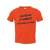 INK STITCH Customized Toddler Shirts Personalized Shirts Your Text Toddler Tees - 15 Colors (Orange, 2T)