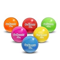 GoSports Plyometric Weighted Balls for Baseball & Softball Training 6 Pack - Variable Weight Balls to Improve Power and Mechanics - Choose PRO or Elite Set