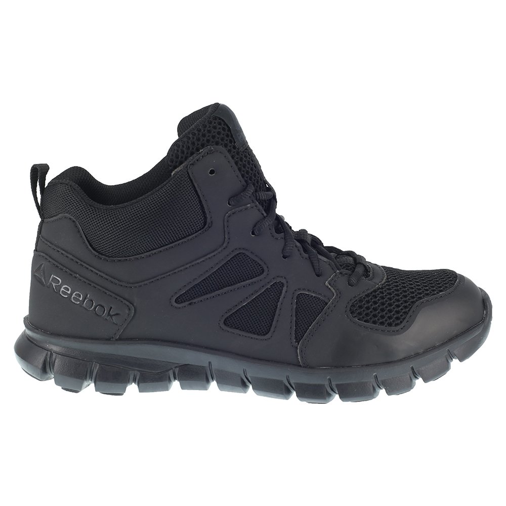 Reebok Men's Rb8405 Sublite Cushion Tactical Mid Cut Soft Toe Shoe Black Military Boot