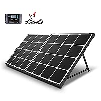 Renogy 100 Watt 12 Volt Portable Solar Panel with Waterproof 20A Charger Controller, Foldable 100W Solar Suitcase with Adjustable Kickstand, Solar Charger for Camping RV Off Grid System Power Station