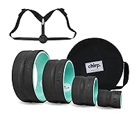 Ultimate Back + Neck Bundle, 4-Pack Chirp Wheel, Carrying Case, and Upper Back Posture Corrector, Includes Focus, Deep Tissue, Firm, and Gentle Wheel Roller, Holds Up to 500 lbs.