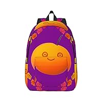 Stylish Canvas Casual Lightweight Backpack For Men, Women,Smiley Orange Laptop Travel Rucksack