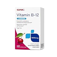 GNC Vitamin B-12 1000 mcg Lozenges - Cherry - 60 Lozenges (60 Servings)