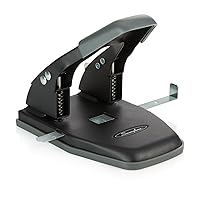 Swingline 2 Hole Punch, 28 Sheet Capacity Hole Puncher, Paper Punch, Low Effort Comfort Handle, Alignment Guide, Black (74050)