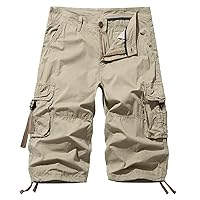 Mens Shorts Summer Workout Shorts Casual Drawstring Elastic Waist Basic Shorts Breathable Trunks Cargo Shorts