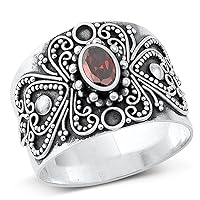 CHOOSE YOUR COLOR Sterling Silver Bali Design Thumb Ring