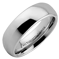 Custom Engraving Tungsten Carbide Classic Wedding Ring Polished 3mm to 10mm Band