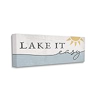Stupell Industries Nautical Pun Lake It Easy Phrase Sunny Water, Designed by Daphne Polselli Canvas Wall Art, 13 x 30, Off-White