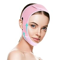 V Line lifting Mask Facial Slimming Strap-Double Chin Reducer-Chin Up Mask Face Lifting Belt - V Shaped Slimming Face Mask Chin & Men(PINK)