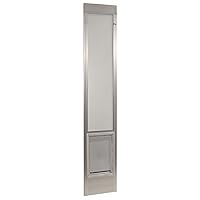 Ideal Pet Products Aluminum Pet Patio Door, Adjustable Height 77-5/8” To 80-3/8”, 10-1/2'' x 15” Flap Size, Mill/Silver
