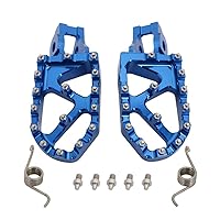 Motorcycle Foot Pegs Foot Pedals Billet CNC MX Lengthened Footrests Compatible To 85 125 150 250 300 350 450 500 SX SX-F EXC-F XC XC-F XC-W TPI 85 125 250 350 450 TC FE TE FS TX FX Blue
