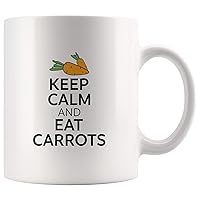Keep Calm And Eat Carrots Mug - Funny Carrots Gifts - Carrots Lovers Mugs - Unique Birthday Gifts Ideas - 11oz White Mug