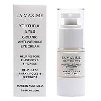Youthful Eyes Organic Anti-wrinkle Eye Cream, Help Restore Elasticity and Firmness, Help Clear Dark Circles and Puffiness (0.68 Fl Oz)