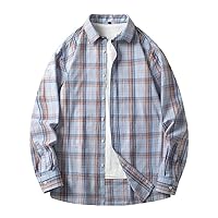 Men Shirt Plaid% Cotton Flannel Long Sleeve Plus Size Loose Autumn Street Casual Oversized Male Soft Dress