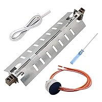 WR51X10055 Refrigerator Defrost Heater Kit,Temperature Sensor WR55X10025,High Limit Thermostat WR50X10068 with Screwdriver Replacement for G-e