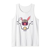 Biker Rabbit with Helmet and Goggles, Lovely Easter Bunny Tank Top
