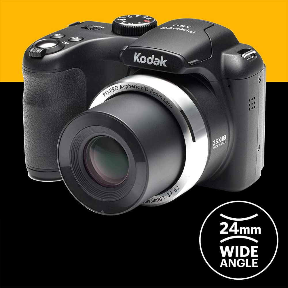 Kodak AZ252-BK PIXPRO Astro Zoom 16MP Digital Camera 25x Optical Zoom 3 inch LCD Black Bundle with Lexar Professional 633x 32GB SDHC Memory Card and Deco Gear Camera Bag Small with Accessory Kit