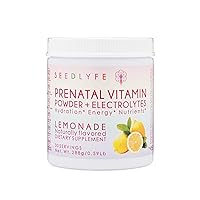 Prenatal Vitamin Powder with Electrolytes – Choline, Folate, Iron, D3 - Premium Prenatal Supplement - Pregnancy Must Have - Lemonade Flavor