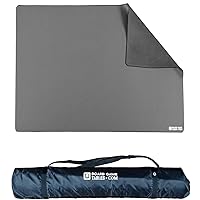 Board Game Playmat [3'x5'/Thick Super Cushioned/Stitched Edge/Water Resistant] with Carrying Case - for Tabletop Board Games, Card Games, RPG Games (Medium, Gray)