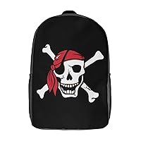 Laughing Pirate Skull Laptop Backpack for Men Women 17 Inch Travel Computer Bag Fashion Daypack