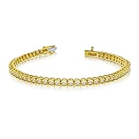 14k Yellow Gold Diamond Setback Bracelet