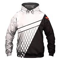 Men's Hooded 3D Print Casual Fashion Plus Size White and Black Patchwork Plaids Pullover Hoodies