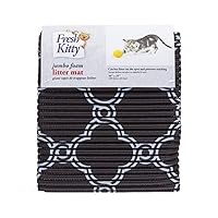 Fresh Kitty Durable XL Jumbo Foam Litter Box Mat – No Phthalate, Water Resistant, Traps Litter from Box, Scatter Control, Easy Clean Mats – Black & White 40