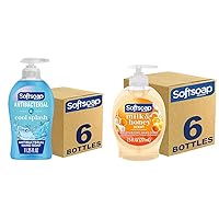Softsoap Clean & Protect Antibacterial Liquid Hand Soap, Cool Splash Hand Soap, 11.25 Ounce, 6 Pack & Moisturizing Liquid Hand Soap, Milk and Honey, 7.5 Fluid Ounce, Pack of 6