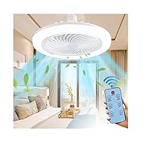 Lighting & Ceiling Fans Screw in Ceiling Fan in Light Socket Stepless Color Temperature Change and 6 Speeds for Bedroom, Kids Room and Living Room