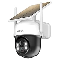 Solar Camera Security Outdoor - 100% Wire-Free Security Cameras Wireless Outdoor for Home Surveillance with Fixed Solar Panel, 360° Panoramic View, Human Auto Tracking, 2K Color Night Vision
