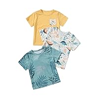 Floerns Toddler Boys 3 Pcs Casual Crewneck T Shirt Short Sleeve Solid Tee Shirt Top