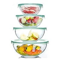 nutriups 6 quart mixing bowl, extra large glass salad bowl for kitchen