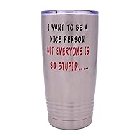 Rogue River Tactical Funny Sarcastic Nice Person 20 Oz. Travel Tumbler Mug Cup w/Lid Vacuum Insulated Work Gift