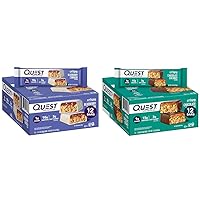 Quest Crispy Blueberry Cobbler & Chocolate Coconut Hero Protein Bars, 16g & 15g Protein, 1g Sugar, 3g Net Carbs, Gluten Free, Keto Friendly, 12 Count