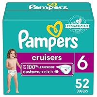 Pampers Cruisers Diapers - Size 6, 52 Count, Disposable Active Baby Diapers with Custom Stretch