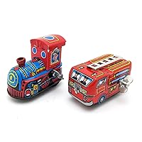 Retro Wind-Up Adult Collection Toy, Fire Trunk & Locomotive Toy Photography Props, Spring Tin Toys Decoration