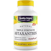 Healthy Origins Astaxanthin 12 mg (Natural, Astapure, Triple Strength, Non-GMO, Gluten Free, Eye Support, Joint Support, Immune Support), 150 Softgels