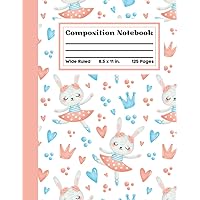 Composition Notebook: Beautiful Dancing Ballerina Bunny: Dancing Ballerina Bunny Wide Ruled Composition School Book for girls. Soft Matte Cover