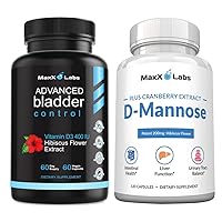 Advanced Bladder Control Supplements for Women & Men - 60Ct + D Mannose Capsules - Fast Acting 1400 MG Extra Strength DMannose Capsule for Bladder Health 120 Ct
