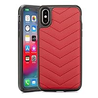 Rocstor Premium Bold Collection Case for iPhone X/XS – V Style Pattern – Burgundy - Military Standard 810G Tested