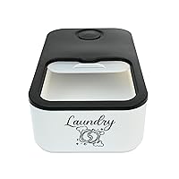 Skywin Laundry Pod Container with Slide Lid (Black with Print) - 15 x 8.7 x 4.5 IN Stylish Laundry Pod Storage Container for Laundry Room Container Organization Great as Laundry Detergent Container