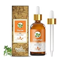Thyme (Thymus Vulgaris) Oil |100% Pure & Natural Undiluted Essential Oil Organic Standard Thyme Oil Rejuvenates & Brightens The Skin, Reduces Breakouts, Controls Sebum & Dark Spot 100ml