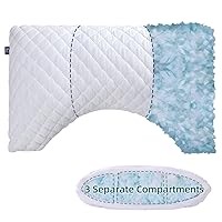 Side Sleeper Pillows for Adults - Adjustable 3 Compartments of Side Sleeper Pillow, Curved Side Sleeper Neck Pillow, CertiPUR-US Supportive Pillow for Side Sleepers, Queen Size Bed Pillows