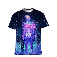 Mens Cool-Funny T-Shirt Graphic-Tees Novelty-Vintage Short-Sleeve Color Skull Hip Hop: Youth Boyfriend Unique Teenager Gifts