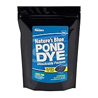 Natures Blue Pond Dye Packets Natural Water Colorant for Ponds, Beneficial UV Blocking Color Concentrate, Fish, Bird & Animal Safe, 4 Packet