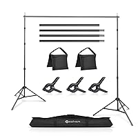 Yesker 10 X 10 ft Photo Video Studio Background Support Stand, Adjustable Heavy Duty Photography Backdrop Support System Kit for Photoshoot Party Video Creator