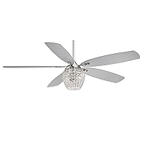 MINKA-AIRE F902L-CH Bling 56 Inch Ceiling Fan with LED Light and DC Motor in Chrome Finish