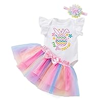 Clothes for Teen Girls Crop Tops Toddler Infant Girls Easter Day Fly Sleeve Cartoon Girls Clothes (Pink, 3-6 Months)