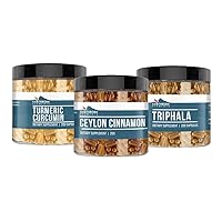 Ceylon Cinnamon, Turmeric Curcumin, & Triphala Capsule Bundle (200 Capsules Each), Pure & Undiluted, No Additives